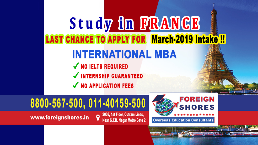 international MBA study in france, paris, March 2019 Intake