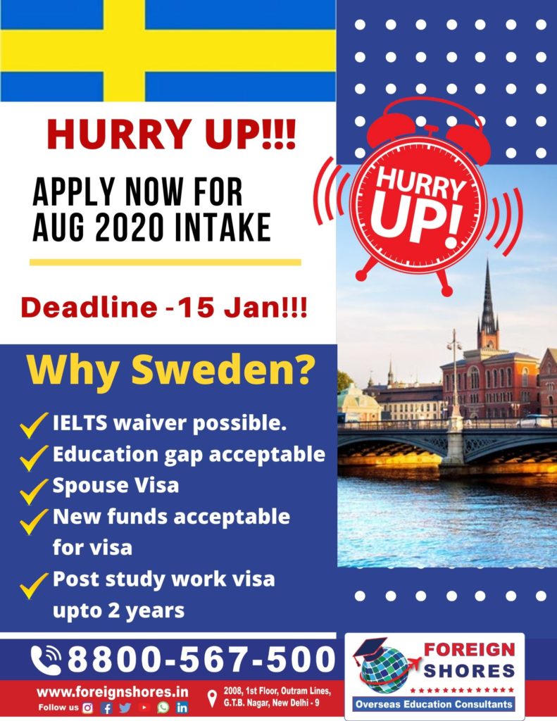 Want to study in Sweden in 2020 
