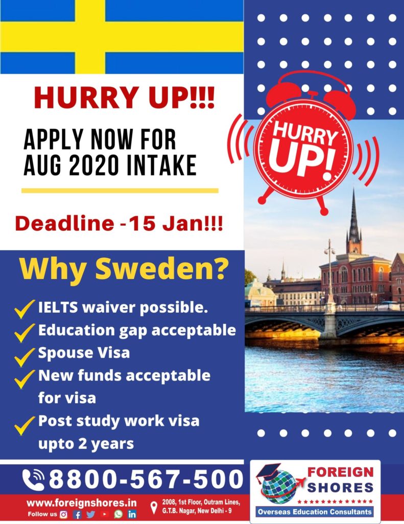 Want to study in Sweden in 2020